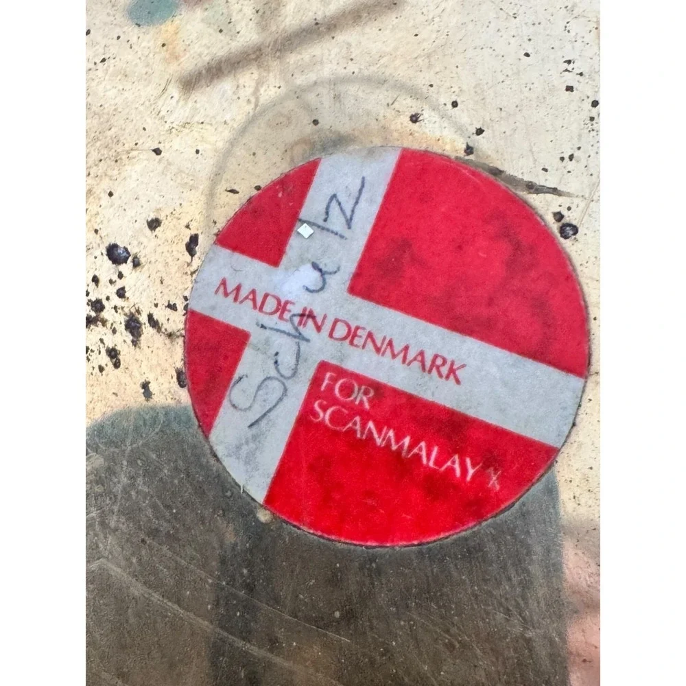VTG Denmark Country Flag Souvenir Round Brass Charger Plate 14